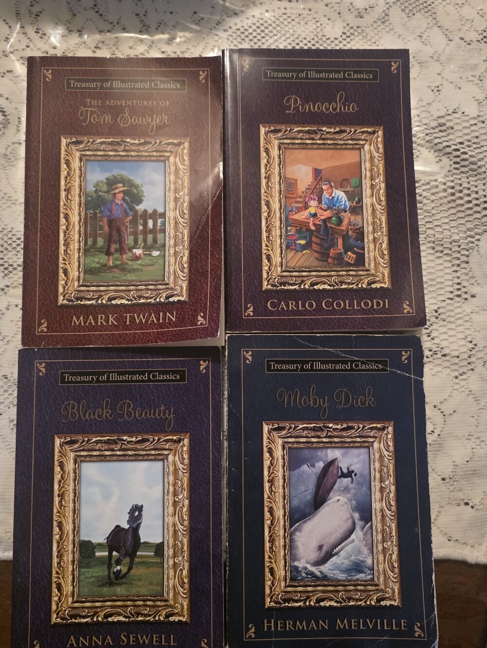 Treasury of Illustrated Classics Illustrated Paperback 4-Book Lot Tom Sawyer etc